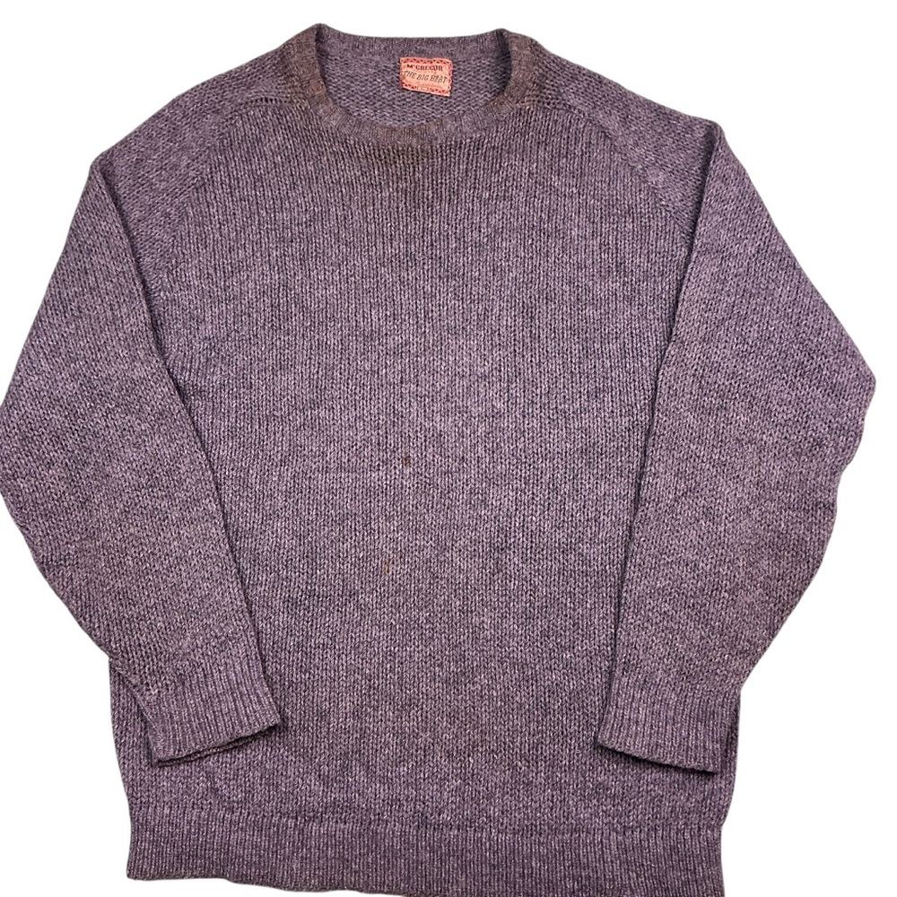 Vintage 1950s McGregor The Big Beat 100% Shetland wool gray sweater size Med USA